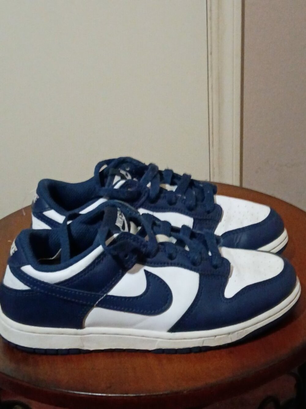 Nike Dunk Low Midnight Navy Blue White Kids Sneakers FB9108-116 Size 3Y